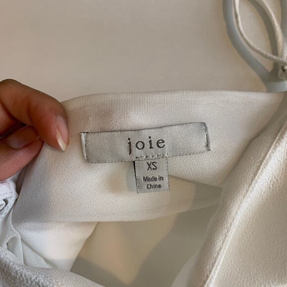 Joie Tank Top Womens XS Extra Small White Fabric Round Button Lined Camisoles - Picture 7 of 11